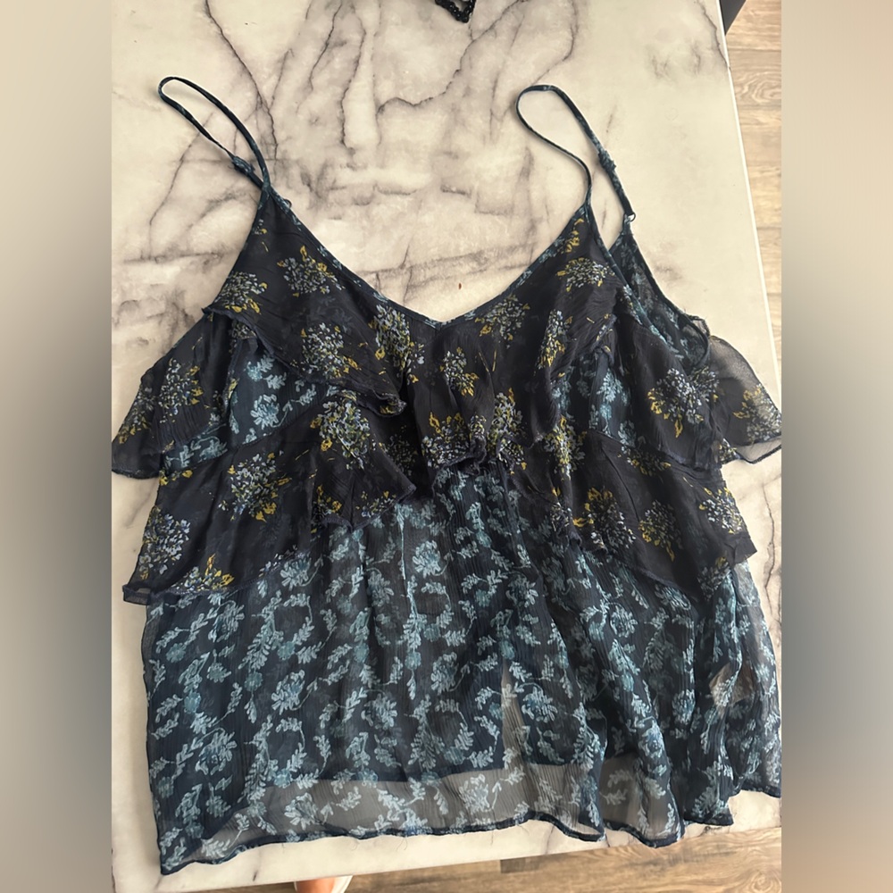 Free People Blue floral Shirt NWT